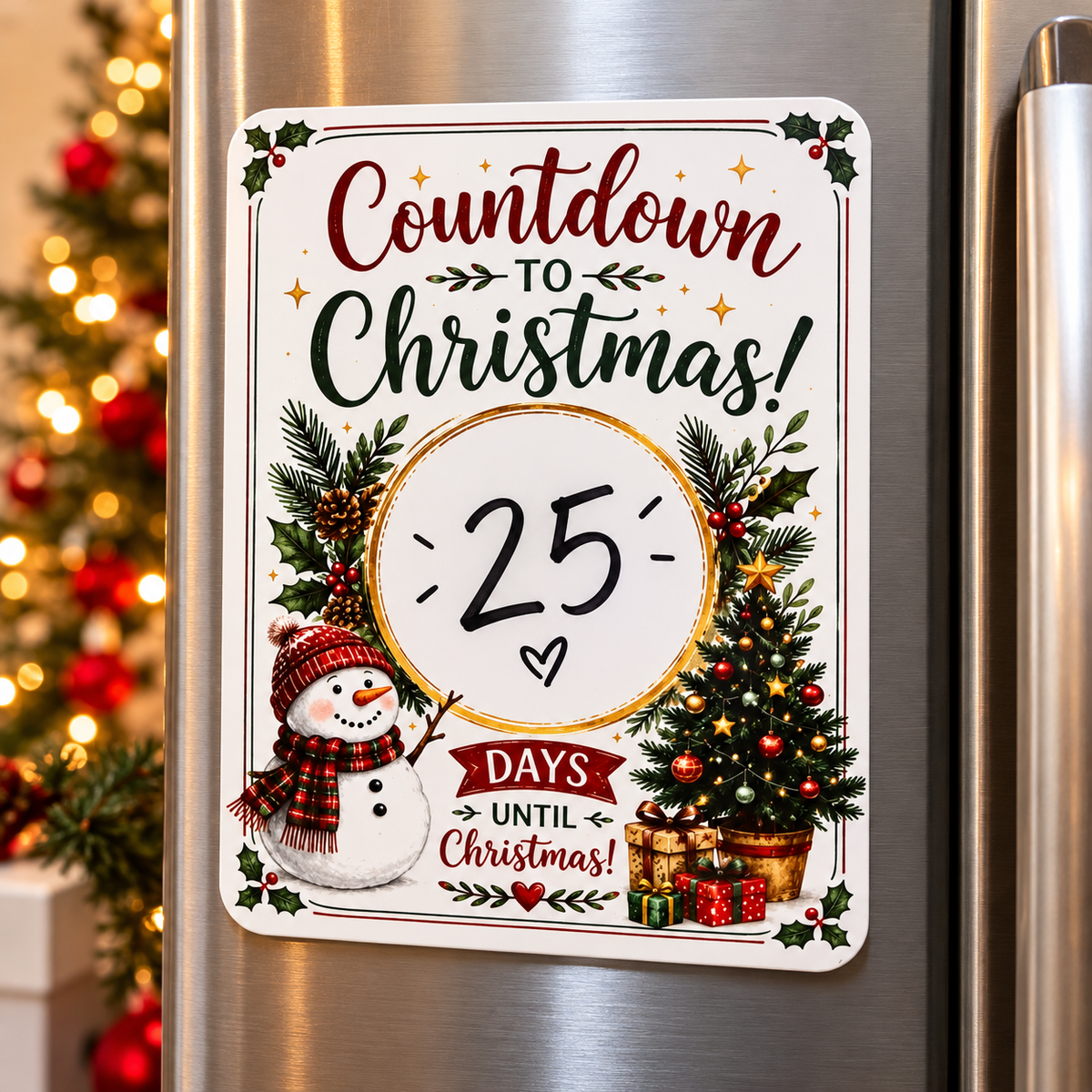 Christmas Inspired Countdown Dry Erase Magnet