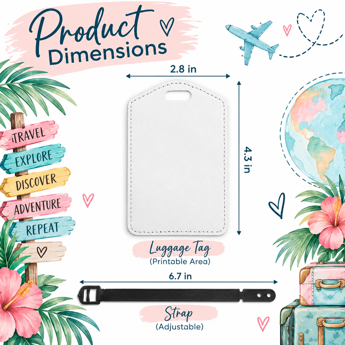 Personalized Luggage Tag – Custom Photo, Name or Travel Design