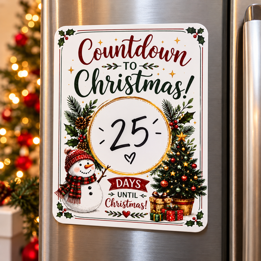 Christmas Inspired Countdown Dry Erase Magnet