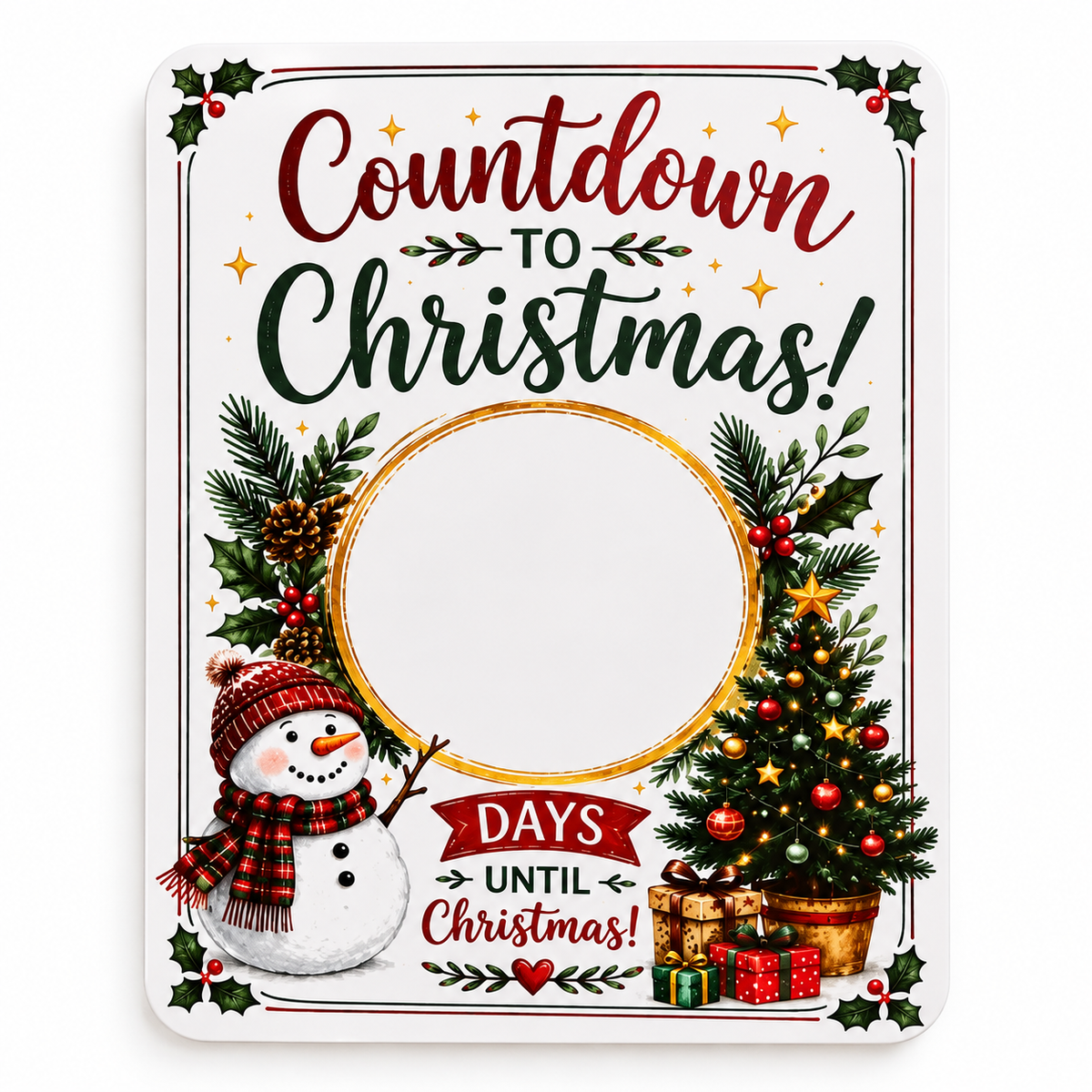 Christmas Inspired Countdown Dry Erase Magnet