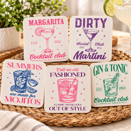 Cocktail Collection | 4 × 4 Square Coasters